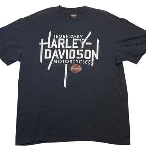 Harley-Davidson Black Gold Allen, TX T-Shirt Biker Double Sided Tee XL Black